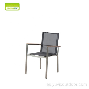Moderno diseño de acero inoxidable con silla de comedor de Teslin